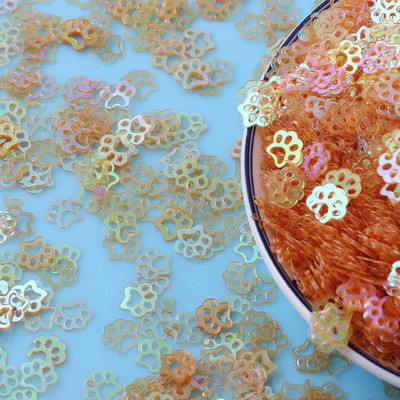 20g karikatūra Caurspīdīga kaķa ķepa vaļīgi vizuļi amatniecībai Paillettes Mirdzošas nagu mākslas dekorācijas sequin DIY konfeti aksesuāri