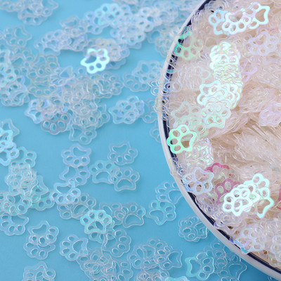 20g karikatūra Caurspīdīga kaķa ķepa vaļīgi vizuļi amatniecībai Paillettes Mirdzošas nagu mākslas dekorācijas sequin DIY konfeti aksesuāri