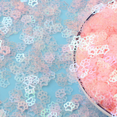 20g karikatūra Caurspīdīga kaķa ķepa vaļīgi vizuļi amatniecībai Paillettes Mirdzošas nagu mākslas dekorācijas sequin DIY konfeti aksesuāri