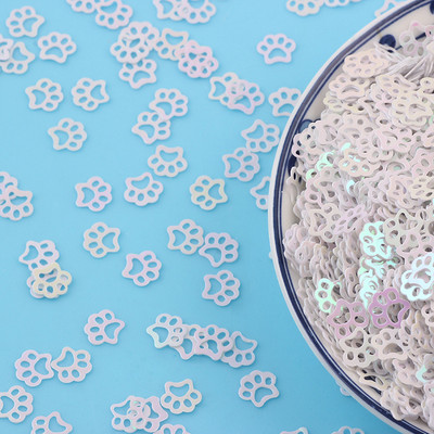 20g karikatūra Caurspīdīga kaķa ķepa vaļīgi vizuļi amatniecībai Paillettes Mirdzošas nagu mākslas dekorācijas sequin DIY konfeti aksesuāri