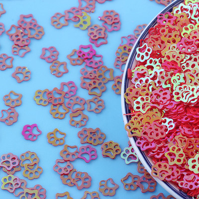 20g karikatūra Caurspīdīga kaķa ķepa vaļīgi vizuļi amatniecībai Paillettes Mirdzošas nagu mākslas dekorācijas sequin DIY konfeti aksesuāri