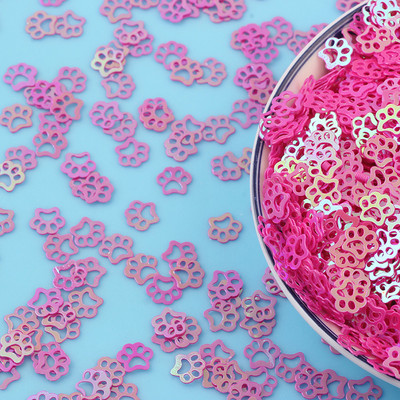 20g karikatūra Caurspīdīga kaķa ķepa vaļīgi vizuļi amatniecībai Paillettes Mirdzošas nagu mākslas dekorācijas sequin DIY konfeti aksesuāri