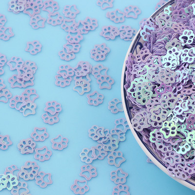 20g karikatūra Caurspīdīga kaķa ķepa vaļīgi vizuļi amatniecībai Paillettes Mirdzošas nagu mākslas dekorācijas sequin DIY konfeti aksesuāri