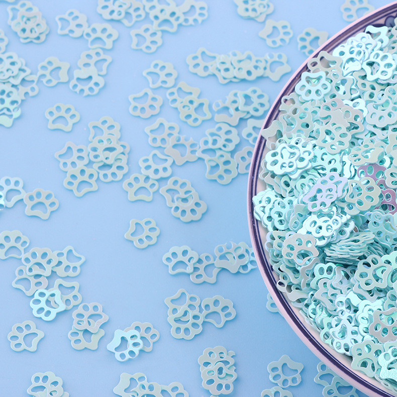 20g karikatūra Caurspīdīga kaķa ķepa vaļīgi vizuļi amatniecībai Paillettes Mirdzošas nagu mākslas dekorācijas sequin DIY konfeti aksesuāri