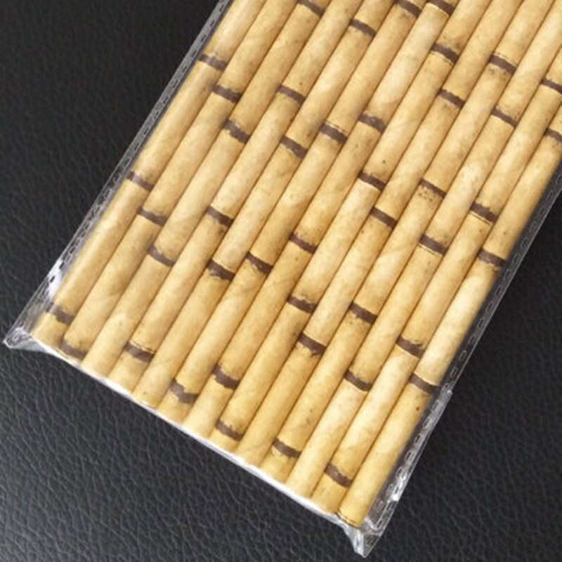 25db Panda bambusz papír szívószál születésnapi buli esküvői dekoráció szalma eldobható papír ivószalma babazuhany