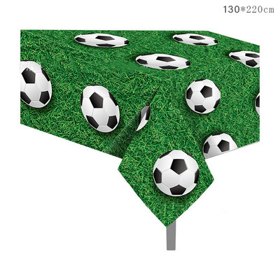 Futball születésnapi eldobható terítő Fociparti Eldobható étkészletek Gyerekeknek Fiúknak Boldog foci születésnapi parti kellékek