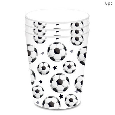 Futball születésnapi eldobható terítő Fociparti Eldobható étkészletek Gyerekeknek Fiúknak Boldog foci születésnapi parti kellékek