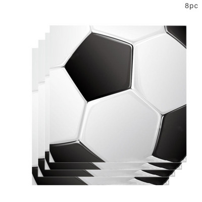 Futball születésnapi eldobható terítő Fociparti Eldobható étkészletek Gyerekeknek Fiúknak Boldog foci születésnapi parti kellékek