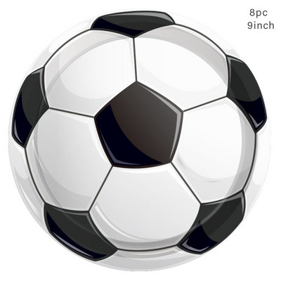 Futball születésnapi eldobható terítő Fociparti Eldobható étkészletek Gyerekeknek Fiúknak Boldog foci születésnapi parti kellékek