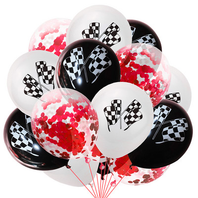 1 komplekts ar 137x274cm melnbaltu sacīkšu galdautu motociklu sacīkšu auto tēmas galda seguma šķīvju kausu sacīkšu dzimšanas dienas svinībām