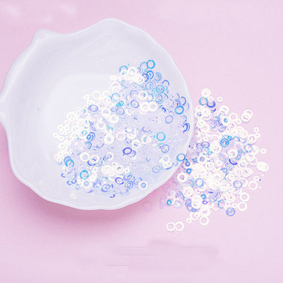 10g átlátszó kristály flitterek virág csillag csillogó flitter pelyhek paillette arc körömdísz PVC kék flitterek kézműves matricák