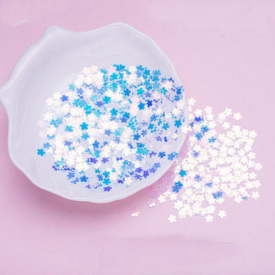 10g átlátszó kristály flitterek virág csillag csillogó flitter pelyhek paillette arc körömdísz PVC kék flitterek kézműves matricák