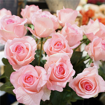Simulation Roses Real Touch Latex Fake Flowers Μελέτη σπιτιού Διακόσμηση αμφιθέατρο Λευκό λουλούδι Τεχνητό λουλούδι Diana Rose Διακόσμηση γάμου
