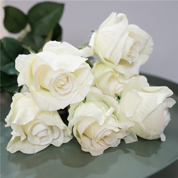 Simulation Roses Real Touch Latex Fake Flowers Μελέτη σπιτιού Διακόσμηση αμφιθέατρο Λευκό λουλούδι Τεχνητό λουλούδι Diana Rose Διακόσμηση γάμου