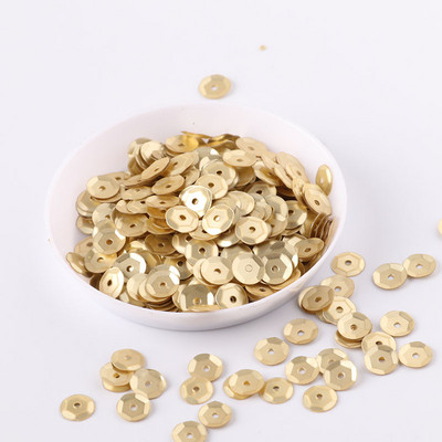 10g/iepakojumā 6mm apaļa kauss Matēta krāsa Pvc vaļīgi sequins Paillettes šūšana Kāzu amatniecība, Bērnu DIY Sieviešu apģērbu aksesuāri
