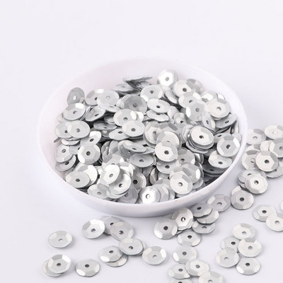 10g/iepakojumā 6mm apaļa kauss Matēta krāsa Pvc vaļīgi sequins Paillettes šūšana Kāzu amatniecība, Bērnu DIY Sieviešu apģērbu aksesuāri