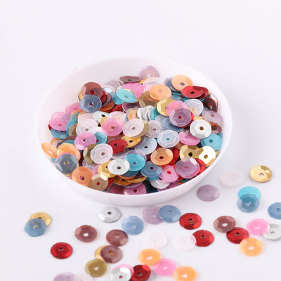 10g/iepakojumā 6mm apaļa kauss Matēta krāsa Pvc vaļīgi sequins Paillettes šūšana Kāzu amatniecība, Bērnu DIY Sieviešu apģērbu aksesuāri
