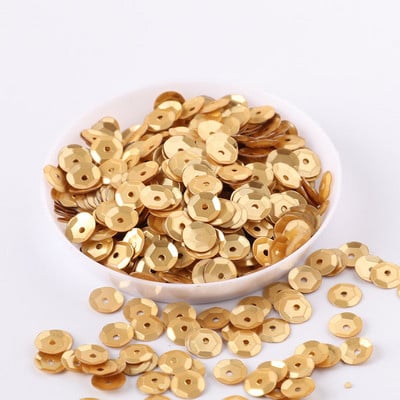 10g/iepakojumā 6mm apaļa kauss Matēta krāsa Pvc vaļīgi sequins Paillettes šūšana Kāzu amatniecība, Bērnu DIY Sieviešu apģērbu aksesuāri
