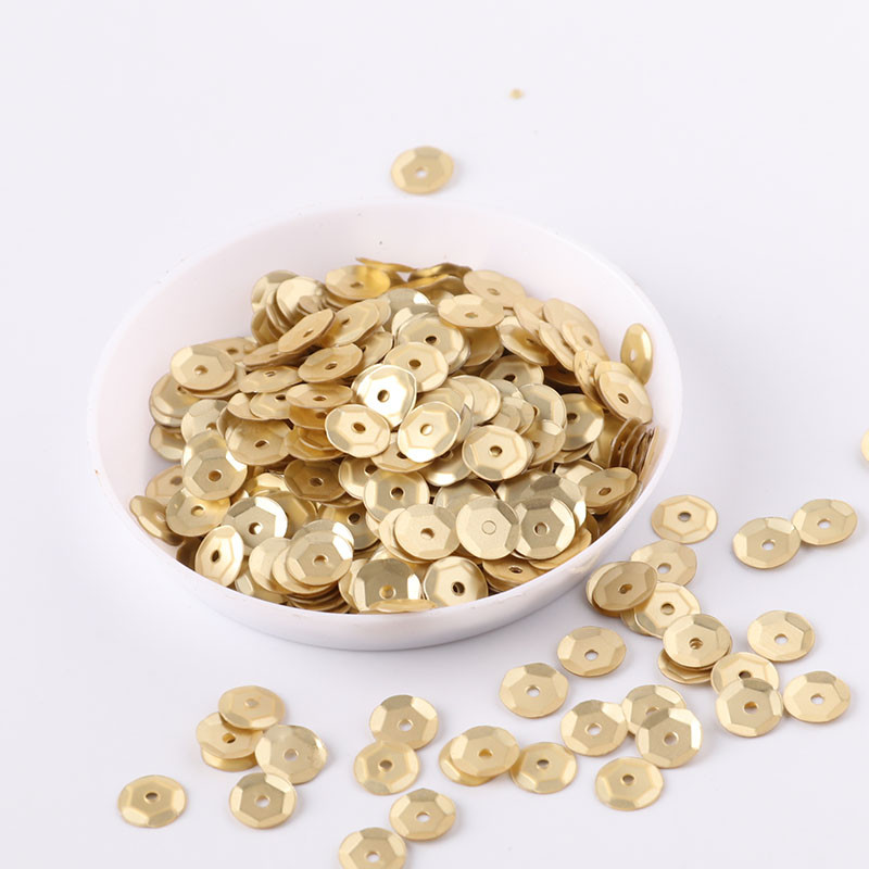 10g/iepakojumā 6mm apaļa kauss Matēta krāsa Pvc vaļīgi sequins Paillettes šūšana Kāzu amatniecība, Bērnu DIY Sieviešu apģērbu aksesuāri