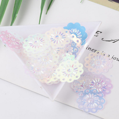 10g/Pack Blue Crystal Sequins PET apaļas puķes plūmju taisnstūra pailletes Amatniecības dāvanu maisiņš Decro DIY Šūšanas Lentejuelas piederumi