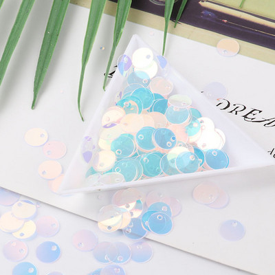 10g/Pack Blue Crystal Sequins PET apaļas puķes plūmju taisnstūra pailletes Amatniecības dāvanu maisiņš Decro DIY Šūšanas Lentejuelas piederumi