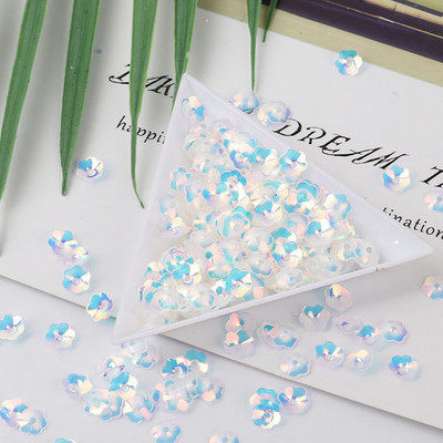 10g/Pack Blue Crystal Sequins PET apaļas puķes plūmju taisnstūra pailletes Amatniecības dāvanu maisiņš Decro DIY Šūšanas Lentejuelas piederumi
