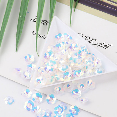 10g/Pack Blue Crystal Sequins PET apaļas puķes plūmju taisnstūra pailletes Amatniecības dāvanu maisiņš Decro DIY Šūšanas Lentejuelas piederumi