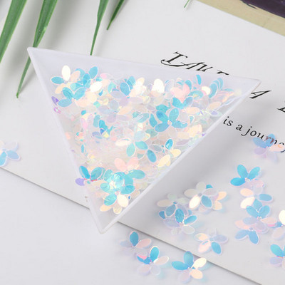 10g/Pack Blue Crystal Sequins PET apaļas puķes plūmju taisnstūra pailletes Amatniecības dāvanu maisiņš Decro DIY Šūšanas Lentejuelas piederumi