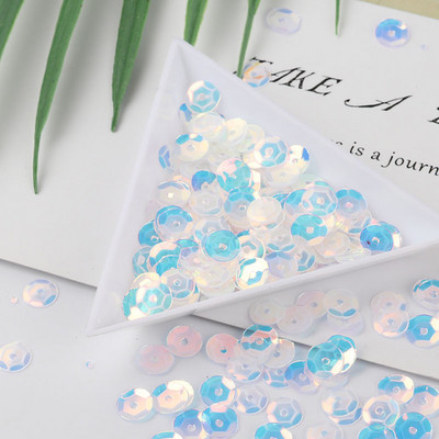 10g/Pack Blue Crystal Sequins PET apaļas puķes plūmju taisnstūra pailletes Amatniecības dāvanu maisiņš Decro DIY Šūšanas Lentejuelas piederumi