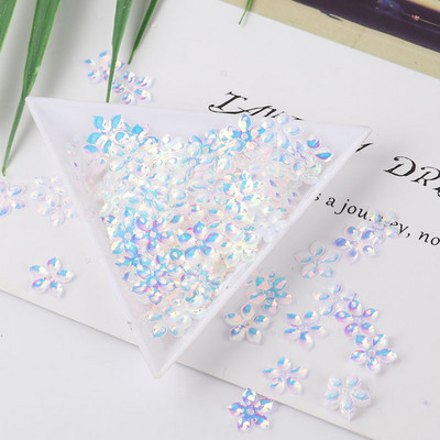 10g/Pack Blue Crystal Sequins PET apaļas puķes plūmju taisnstūra pailletes Amatniecības dāvanu maisiņš Decro DIY Šūšanas Lentejuelas piederumi