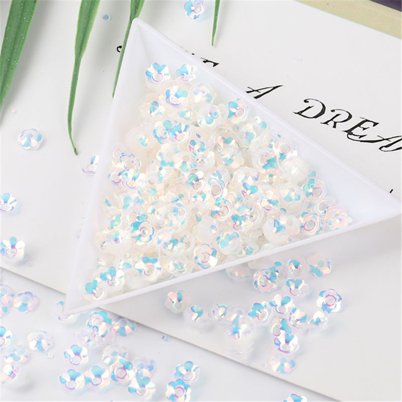 10g/Pack Blue Crystal Sequins PET apaļas puķes plūmju taisnstūra pailletes Amatniecības dāvanu maisiņš Decro DIY Šūšanas Lentejuelas piederumi