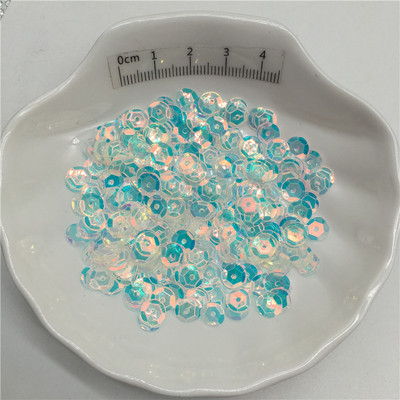 10g 6 mm caurspīdīgas krāsas kauss PVC fliteriem mirdzošas paletes drēbēm, cepurēm, apaviem. Bērniem DIY. Amatniecība ar rokām gatavotu aksesuāru vairumtirdzniecība