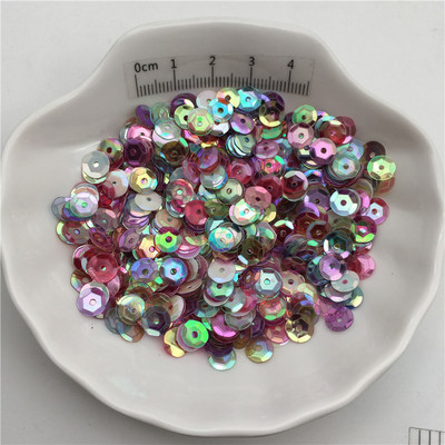 10g 6 mm caurspīdīgas krāsas kauss PVC fliteriem mirdzošas paletes drēbēm, cepurēm, apaviem. Bērniem DIY. Amatniecība ar rokām gatavotu aksesuāru vairumtirdzniecība