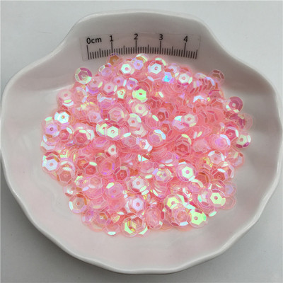 10g 6 mm caurspīdīgas krāsas kauss PVC fliteriem mirdzošas paletes drēbēm, cepurēm, apaviem. Bērniem DIY. Amatniecība ar rokām gatavotu aksesuāru vairumtirdzniecība