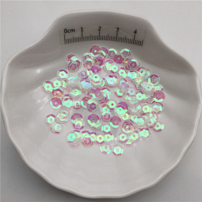 10g 6 mm caurspīdīgas krāsas kauss PVC fliteriem mirdzošas paletes drēbēm, cepurēm, apaviem. Bērniem DIY. Amatniecība ar rokām gatavotu aksesuāru vairumtirdzniecība