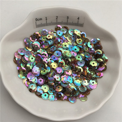 10g 6 mm caurspīdīgas krāsas kauss PVC fliteriem mirdzošas paletes drēbēm, cepurēm, apaviem. Bērniem DIY. Amatniecība ar rokām gatavotu aksesuāru vairumtirdzniecība