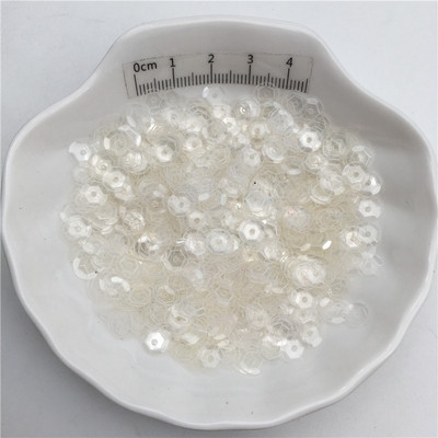 10g 6 mm caurspīdīgas krāsas kauss PVC fliteriem mirdzošas paletes drēbēm, cepurēm, apaviem. Bērniem DIY. Amatniecība ar rokām gatavotu aksesuāru vairumtirdzniecība