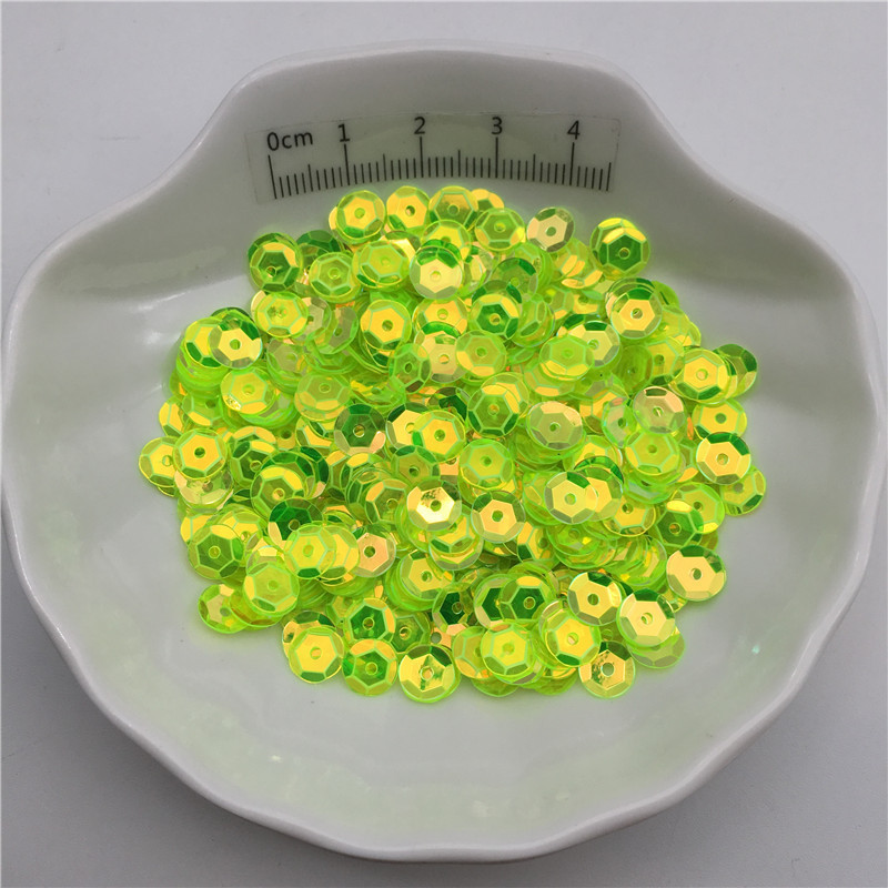 10g 6 mm caurspīdīgas krāsas kauss PVC fliteriem mirdzošas paletes drēbēm, cepurēm, apaviem. Bērniem DIY. Amatniecība ar rokām gatavotu aksesuāru vairumtirdzniecība