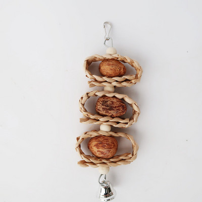 Természetes rágójáték kisállat madarak számára papagáj ara papagáj Lovebird Bite hinta ketrec játék luffa szőlő golyós ketrec madarak akasztós kiegészítői