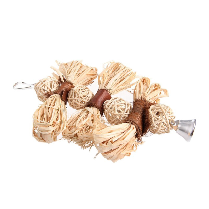 Természetes rágójáték kisállat madarak számára papagáj ara papagáj Lovebird Bite hinta ketrec játék luffa szőlő golyós ketrec madarak akasztós kiegészítői