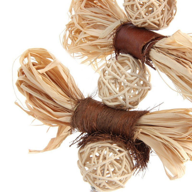 Természetes rágójáték kisállat madarak számára papagáj ara papagáj Lovebird Bite hinta ketrec játék luffa szőlő golyós ketrec madarak akasztós kiegészítői