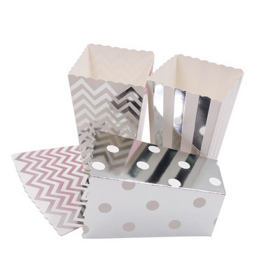 Jaunums! 12GB/Lot Popkorna kastīte/tasīte Rozā tematiskā ballītes dekorēšana bērniem Daudz laimes dzimšanas dienā Ziemassvētku kāzu ballītei Bērnu dušas piederumi