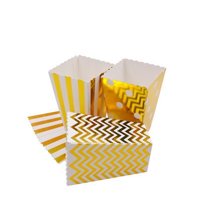 Jaunums! 12GB/Lot Popkorna kastīte/tasīte Rozā tematiskā ballītes dekorēšana bērniem Daudz laimes dzimšanas dienā Ziemassvētku kāzu ballītei Bērnu dušas piederumi