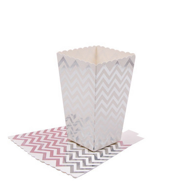 Jaunums! 12GB/Lot Popkorna kastīte/tasīte Rozā tematiskā ballītes dekorēšana bērniem Daudz laimes dzimšanas dienā Ziemassvētku kāzu ballītei Bērnu dušas piederumi