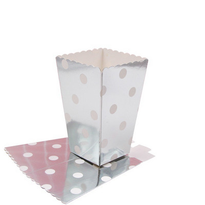 Jaunums! 12GB/Lot Popkorna kastīte/tasīte Rozā tematiskā ballītes dekorēšana bērniem Daudz laimes dzimšanas dienā Ziemassvētku kāzu ballītei Bērnu dušas piederumi