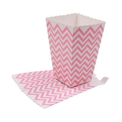 Jaunums! 12GB/Lot Popkorna kastīte/tasīte Rozā tematiskā ballītes dekorēšana bērniem Daudz laimes dzimšanas dienā Ziemassvētku kāzu ballītei Bērnu dušas piederumi