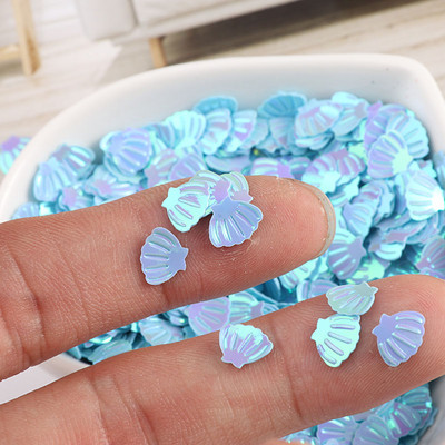 10g/συσκευασία 7mm Sea Shell Sequins Paillettes Υλικό ραπτικής, Γαμήλια χειροτεχνία, Γυναικεία Παιδικά Ενδύματα DIY αξεσουάρ