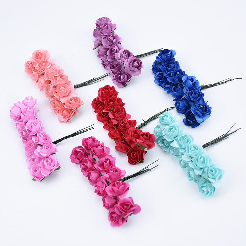 Pārdodu MINI papīra rozes pušķi kāzu mājas dekorēšanas aksesuāri Ziemassvētku vainags dāvanas mākslīgie ziedi albumam