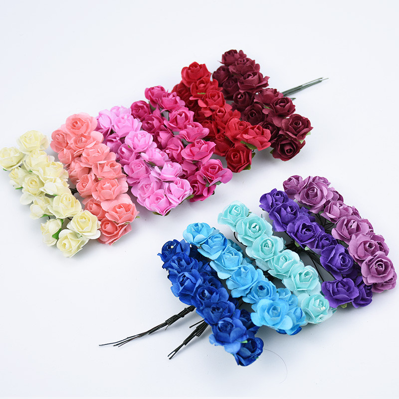 Pārdodu MINI papīra rozes pušķi kāzu mājas dekorēšanas aksesuāri Ziemassvētku vainags dāvanas mākslīgie ziedi albumam