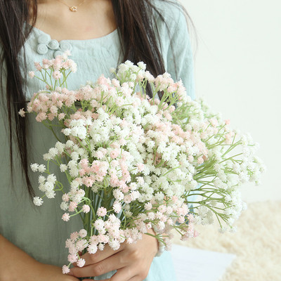 Odav 1-osaline mitmevärviline Baby Breath kunstlill Fake Gypsophila DIY lillekimpude seade pulmade kodukaunistus Au